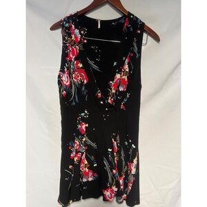 Free people Floral Black Sleeveless dress